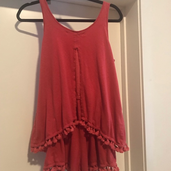 Michael Stars Scoop Neck Fringe Romper SZ Med - Picture 3 of 6